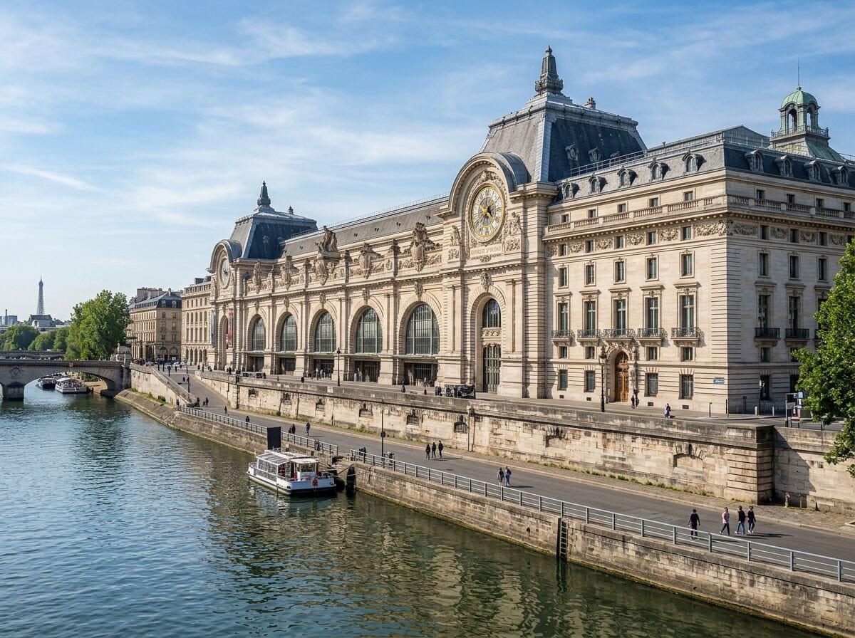 Musée d'Orsay grand clock and Beaux-Arts station